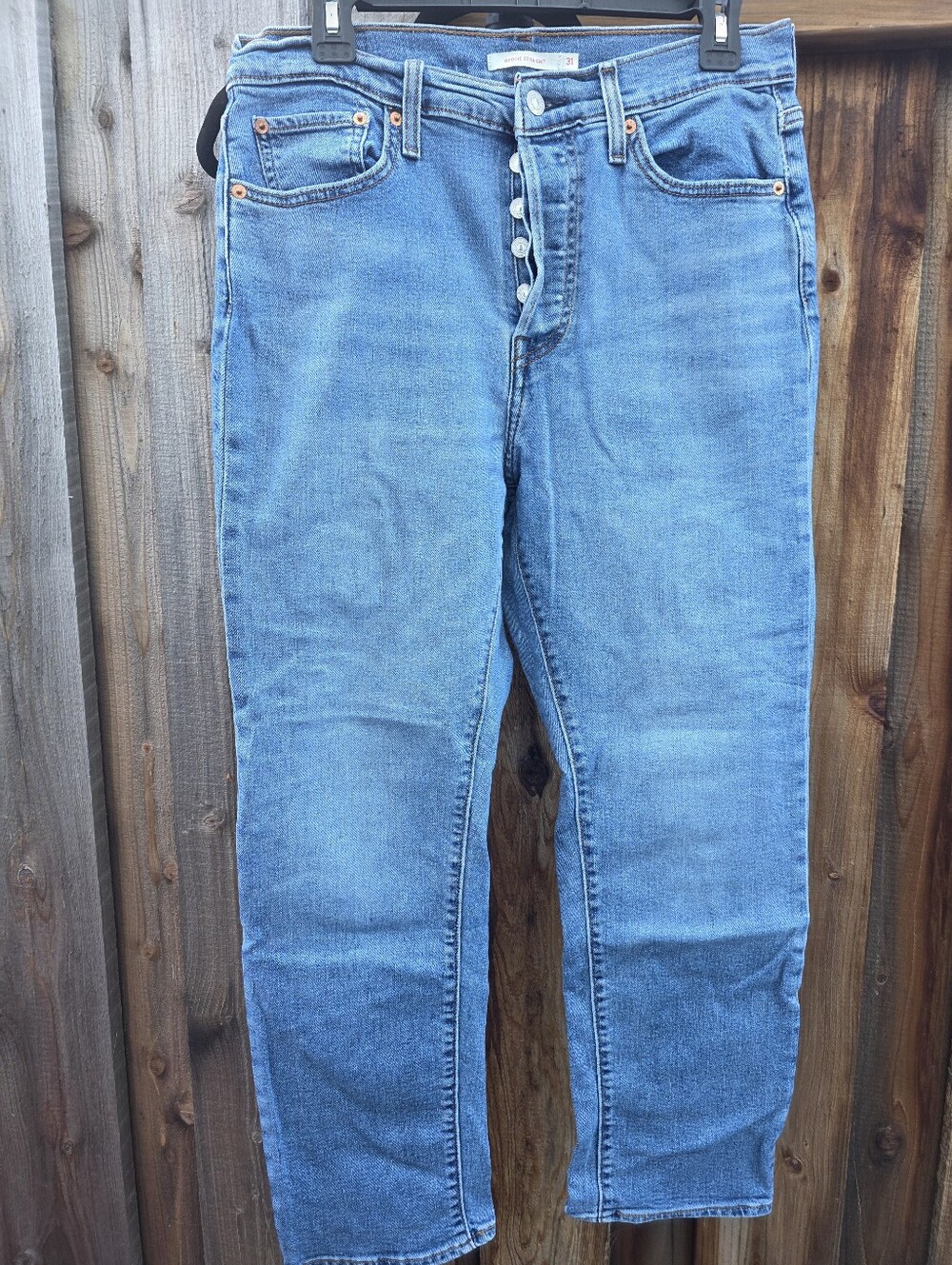 Womens Levis Wedgie Straight Button Fly Jeans